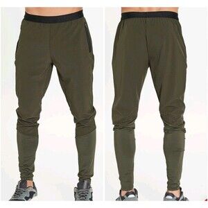 VIRTUS Mens Blag V2 Hyper Stretch Pants Olive Green Tapered Small Lightweight